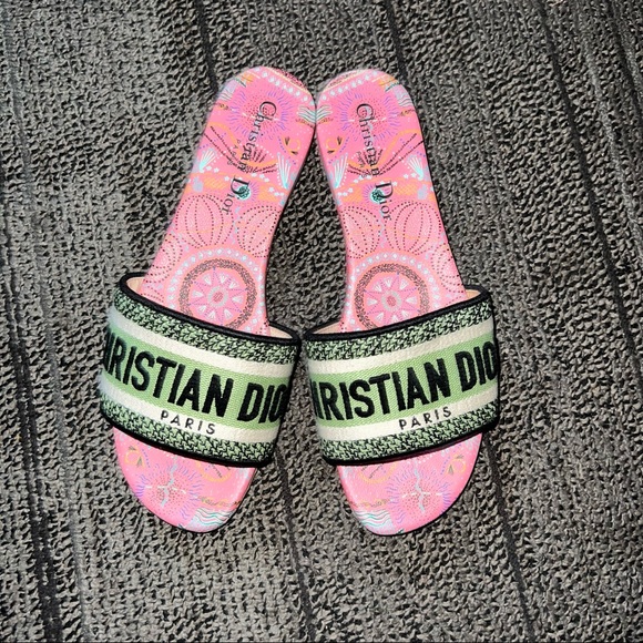 CHRISTIAN DIOR FLATS SLIDES - Picture 1 of 7